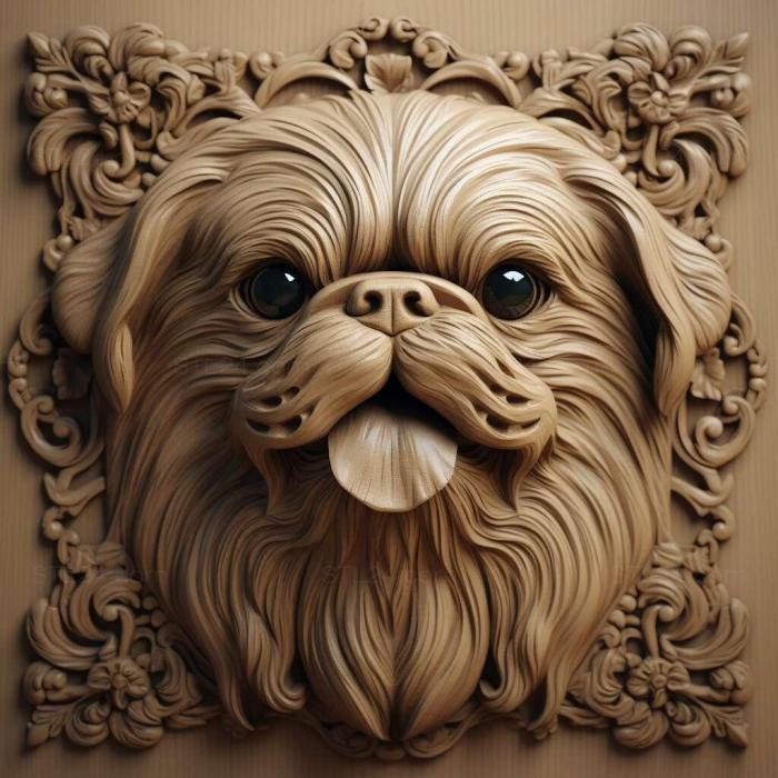 Nature and animals (Pekingese dog 2, NATURE_234) 3D models for cnc